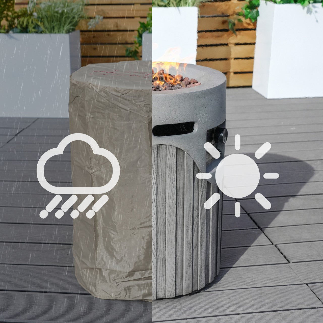 Vertical Wood Grain Effect Heater (PAG - 2353) - Direct Wicker