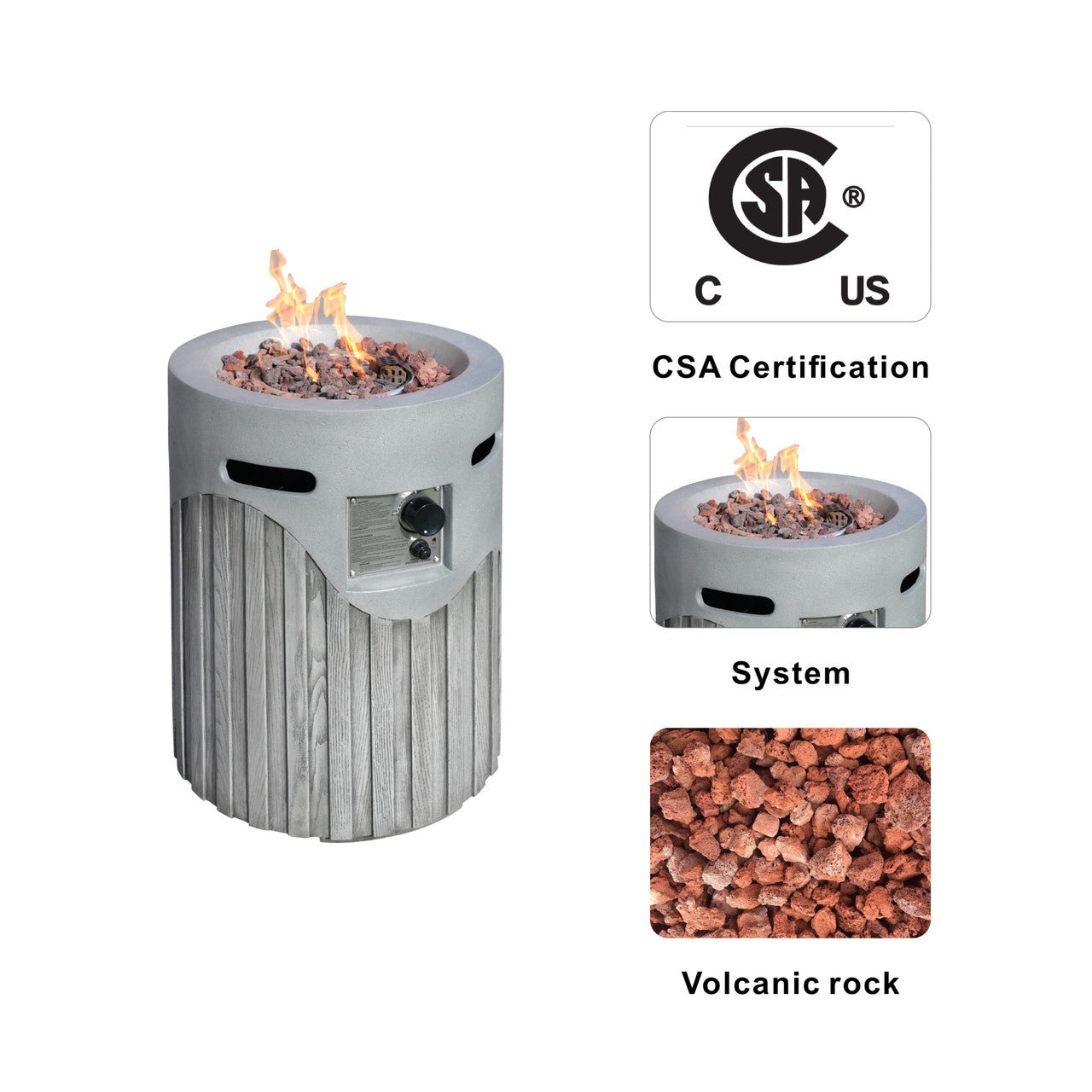 Vertical Wood Grain Effect Heater (PAG - 2353) - Direct Wicker
