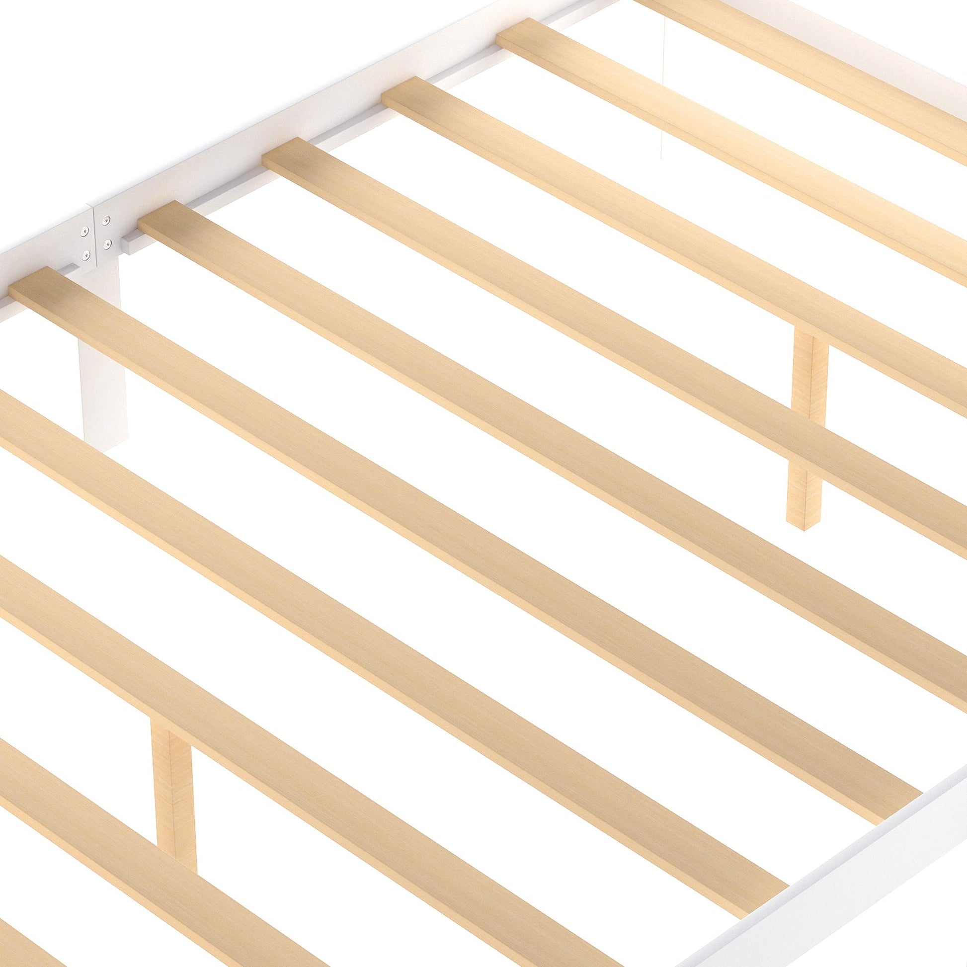 White Full Size Platform Bed with Under - bed Drawers (WF196530AAK) - Direct Wicker
