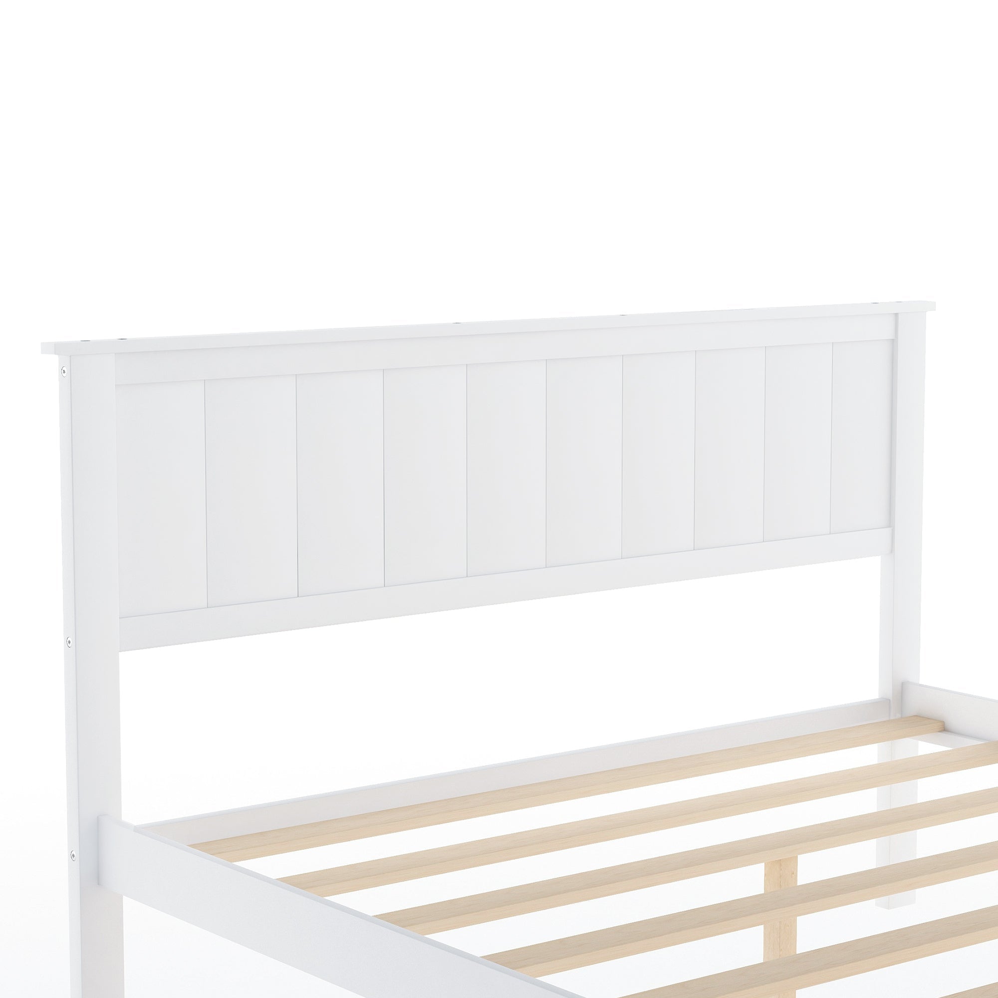White Full Size Platform Bed with Under - bed Drawers (WF196530AAK) - Direct Wicker