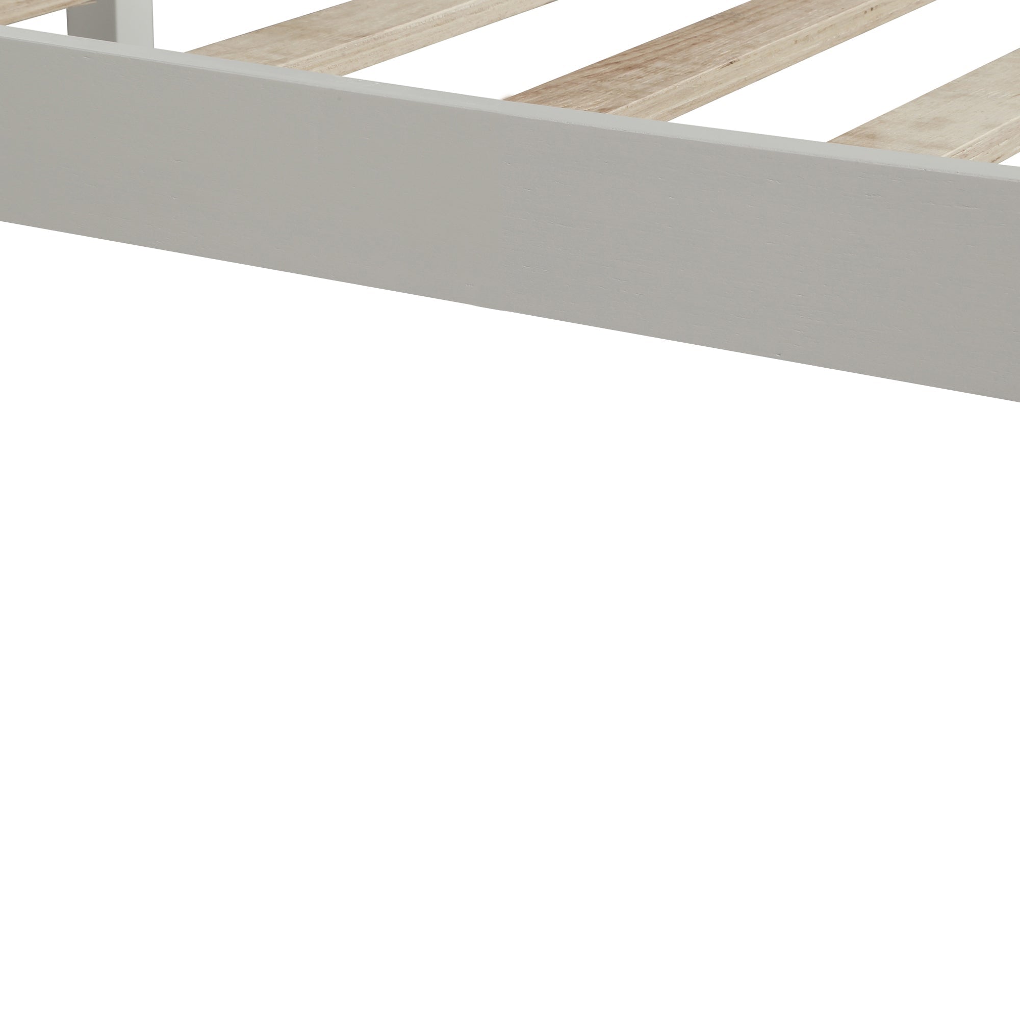 White Platform Bed Frame with Headboard, Wood Slat Support (WF212812AAK) - Direct Wicker