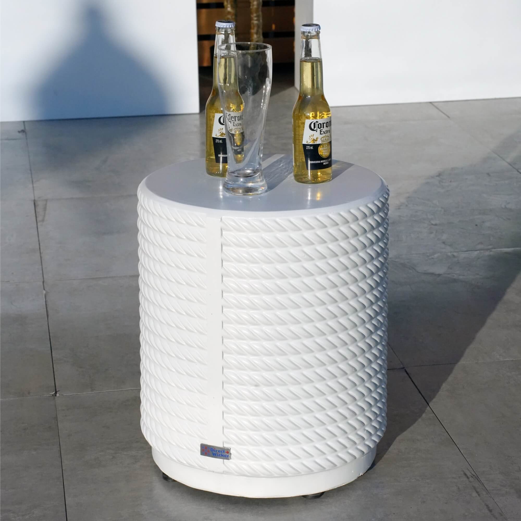 White Waterproof Durable and Stylish Outdoor Side Table (PAT - 2462ST) - Direct Wicker