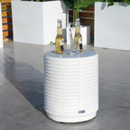 White Waterproof Durable and Stylish Outdoor Side Table (PAT - 2462ST) - Direct Wicker