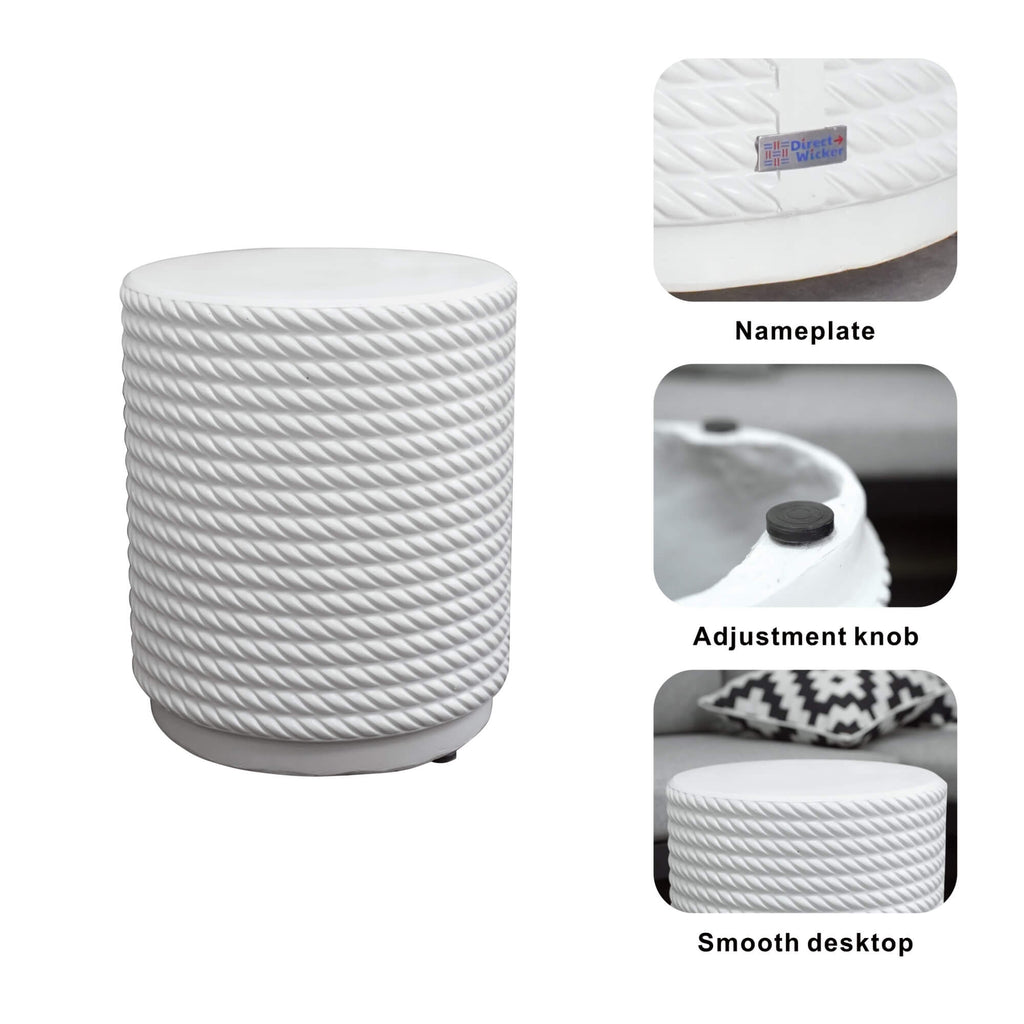 White Waterproof Durable and Stylish Outdoor Side Table (PAT - 2462ST) - Direct Wicker