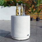 White Waterproof Durable and Stylish Outdoor Side Table (PAT - 2462ST) - Direct Wicker
