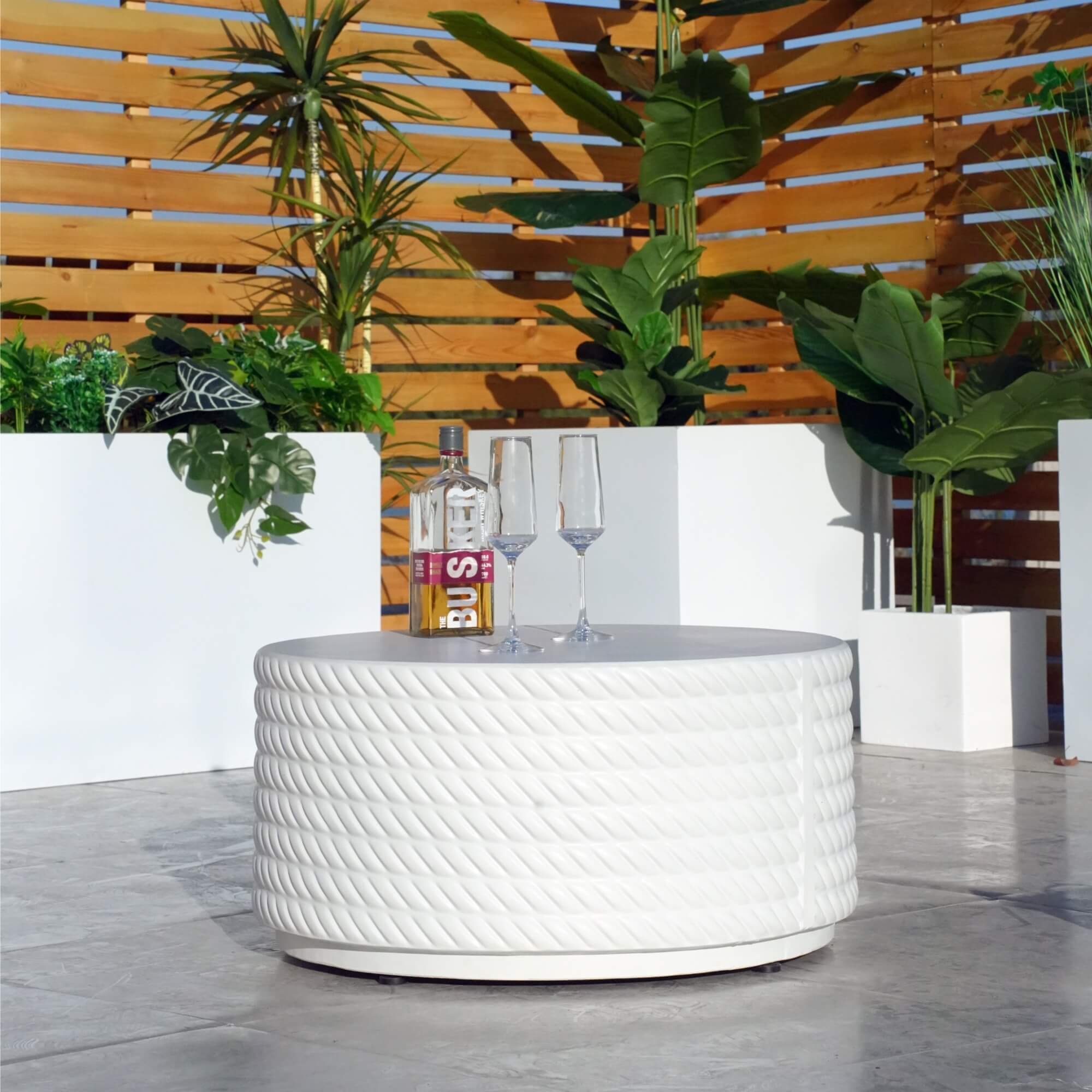 White Waterproof Fashionable Coffee Table (PAT - 2462TA) - Direct Wicker