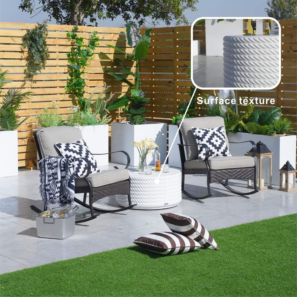 White Waterproof Fashionable Coffee Table (PAT - 2462TA) - Direct Wicker