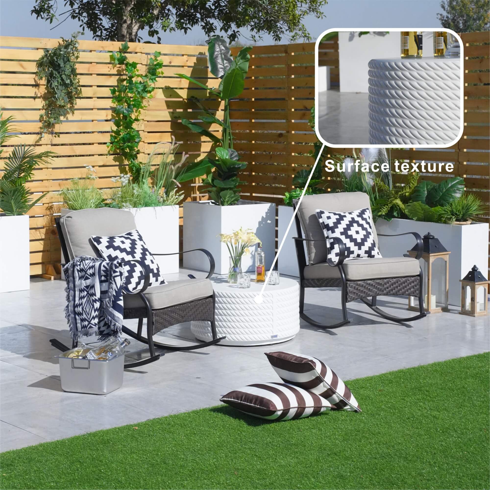 White Waterproof Fashionable Coffee Table (PAT - 2462TA) - Direct Wicker