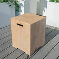 Wood Grain Outdoor Gas Fire Pit Side Table (PAG-2333ST-NT) - Direct Wicker