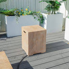 Wood Grain Outdoor Gas Fire Pit Side Table (PAG-2333ST-NT) - Direct Wicker
