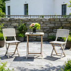Wooden Outdoor Dining Set – Rectangular Table with Chairs for Garden, Patio or Balcony - Direct Wicker