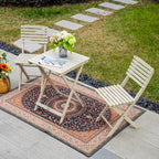 Wooden Outdoor Dining Set – Rectangular Table with Chairs for Garden, Patio or Balcony - Direct Wicker
