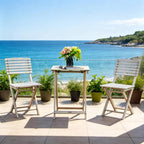Wooden Outdoor Dining Set – Rectangular Table with Chairs for Garden, Patio or Balcony - Direct Wicker